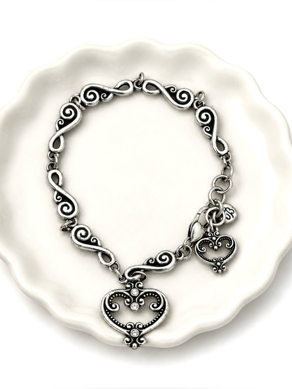 Brighton Palazzo Silver Heart Crystal Bracelet